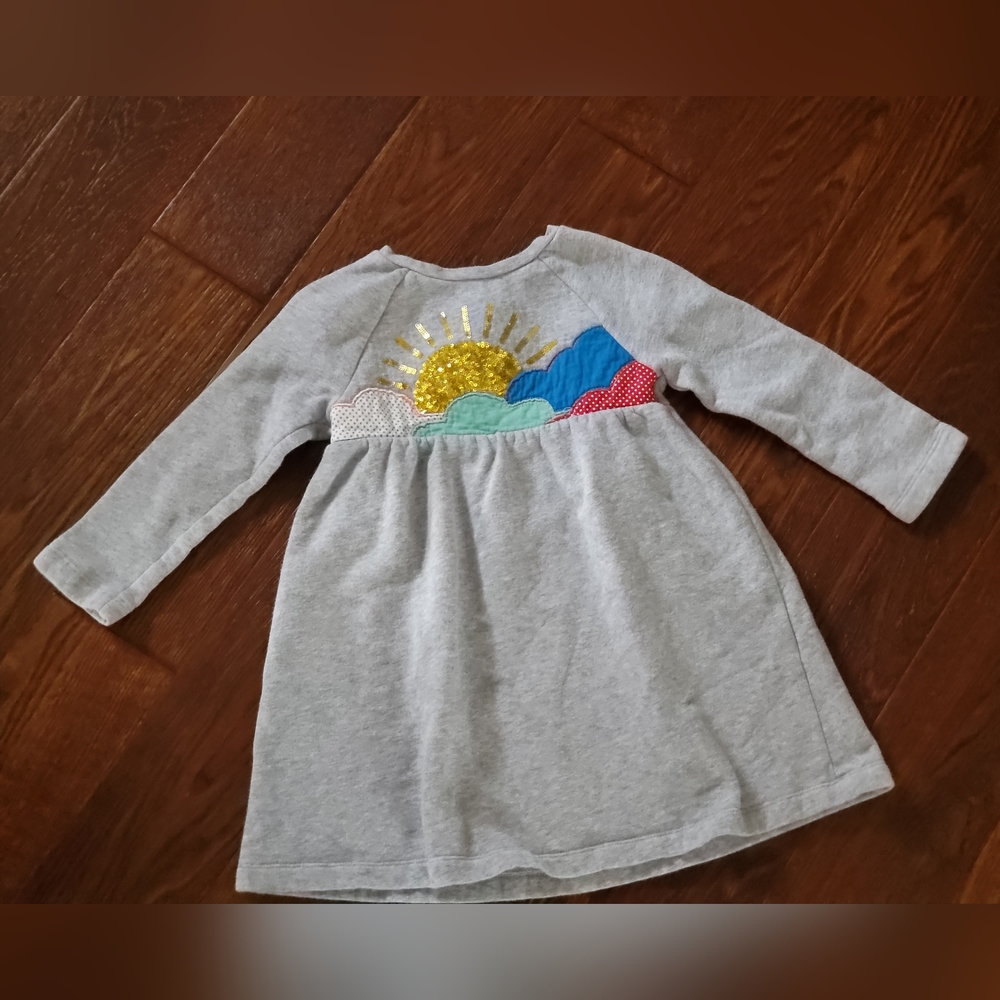 Mini Boden gray fleece long sleeve dress